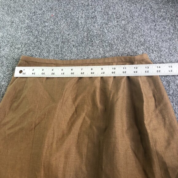 Lela Rose 100% Wool Skirt Womens 4 Brown Floral Lace A Line Lagenlook Minimalist - Picture 6 of 11